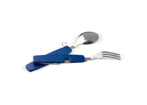 Zusammenklappbares Besteck im Multi-tool - Blau bedrucken, Art.-Nr. LT90405-N0011