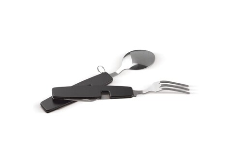 Zusammenklappbares Besteck im Multi-tool - Schwarz bedrucken, Art.-Nr. LT90405-N0002
