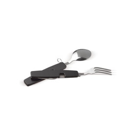 Zusammenklappbares Besteck im Multi-tool - Schwarz bedrucken, Art.-Nr. LT90405-N0002