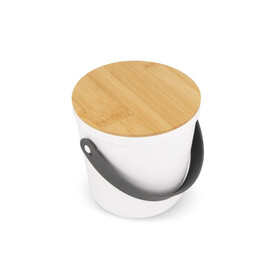 Lunch-Behälter R-PP &amp;amp; Bambus - Weiss bedrucken, Art.-Nr. LT90417-N0001