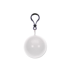 Regenponcho Schlüsselanhänger - Weiss bedrucken, Art.-Nr. LT90449-N0001