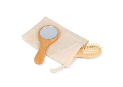 Schima superba Holz Pinsel & Spiegel Set - Natur bedrucken, Art.-Nr. LT90751-N0094 Schima superba Holz Pinsel & Spiegel Set - Natur bedrucken, Art.-Nr. LT90751-N0094