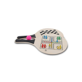 MDF Beach Tennis mit Spielen auf den Oberflächen - Schwarz bedrucken, Art.-Nr. LT90781-N0002