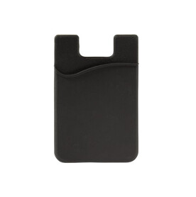 Telefon Silikon Kartenhalter - Schwarz bedrucken, Art.-Nr. LT90979-N0002
