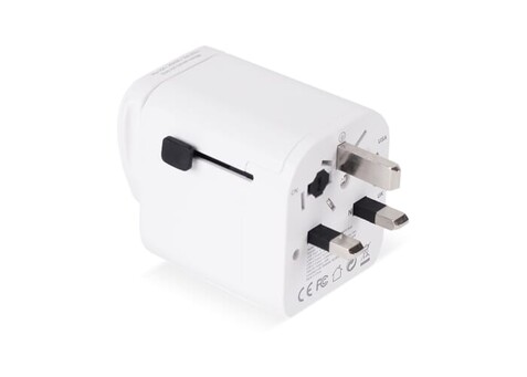 Universal Reiseadapter - Weiss bedrucken, Art.-Nr. LT91193-N0001