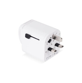 Universal Reiseadapter - Weiss bedrucken, Art.-Nr. LT91193-N0001