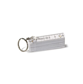 Schlüsselanhänger mit Mini-Zollstock - Weiss bedrucken, Art.-Nr. LT91200-N0001