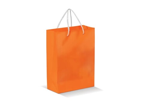 Laminierte Papiertasche, klein - Orange bedrucken, Art.-Nr. LT91511-N0026