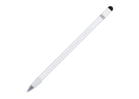 Langlebiger Aluminiumbleistift mit Radiergummi - Weiss bedrucken, Art.-Nr. LT91599-N0001