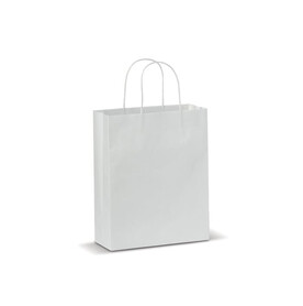 Mittlere Papiertasche im Eco Look 120g/m² - Weiss bedrucken, Art.-Nr. LT91717-N0001