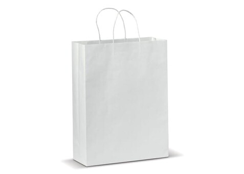 Große Papiertasche im Eco Look 120g/m² - Weiss bedrucken, Art.-Nr. LT91718-N0001