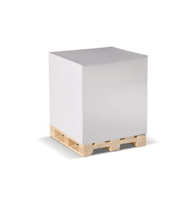 Zettelblock auf Holzpalette 10x10x10cm - Weiss bedrucken, Art.-Nr. LT91805-N0001