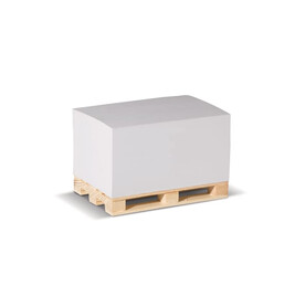 Zettelblock auf Holzpalette 12x8x6cm - Weiss bedrucken, Art.-Nr. LT91845-N0001