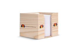Zettelblock aus Holz, recycelt 10x10x8.5cm bedrucken, Art.-Nr. LT91911