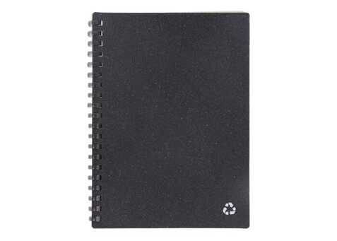 Notizbuch aus recyceltem Leder Midi - Dunkelgrau bedrucken, Art.-Nr. LT92069-N0060