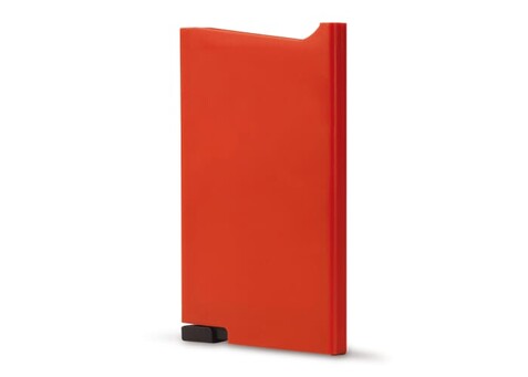 RFID Anti Skimming Kunststoff-Kartenhalter - Rot bedrucken, Art.-Nr. LT92191-N0021