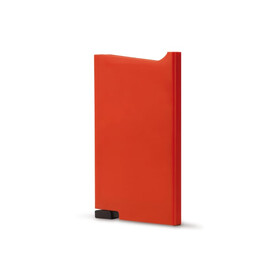 RFID Anti Skimming Kunststoff-Kartenhalter - Rot bedrucken, Art.-Nr. LT92191-N0021