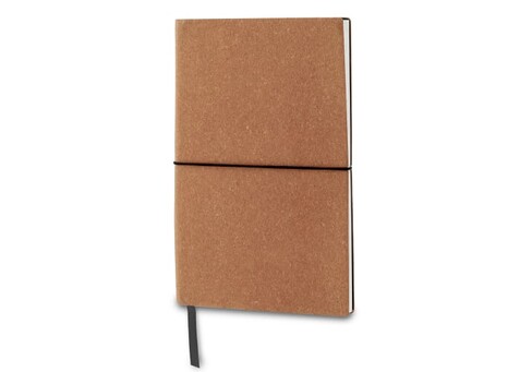 Notizbuch mit Einband aus recycelten Leder Din A5 - Hellbraun bedrucken, Art.-Nr. LT92521-N0052