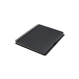 Notizbuch mit Spiralbindung, mit recycelten Papier, DIN A5 - Schwarz bedrucken, Art.-Nr. LT92524-N0002