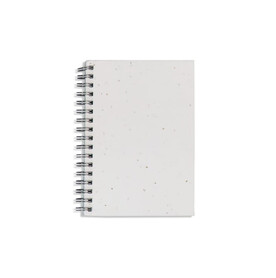 Spiral-Notizbuch aus Saatgutpapier - Weiss bedrucken, Art.-Nr. LT92526-N0001