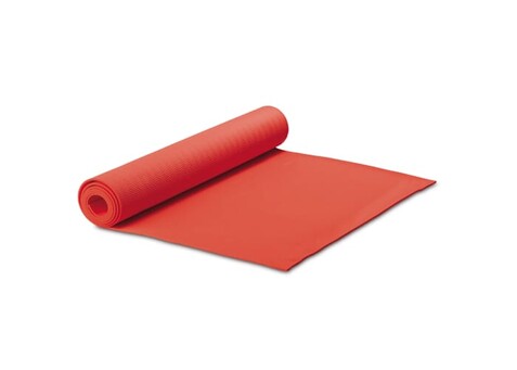 Fitness-Yogamatte mit Trageriemen - Rot bedrucken, Art.-Nr. LT93241-N0021