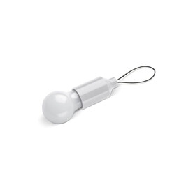 Schlüsselanhänger Glühlampe - Weiss bedrucken, Art.-Nr. LT93314-N0001