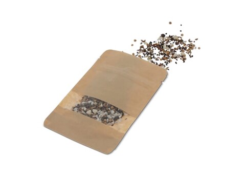 Saatgutbeutel getrocknete Blumen 4 Gramm - Braun bedrucken, Art.-Nr. LT94558-N0051