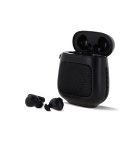 TruWireless Earbuds with Speaker 3W - Schwarz bedrucken, Art.-Nr. LT95013-N0002