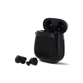 TruWireless Earbuds with Speaker 3W - Schwarz bedrucken, Art.-Nr. LT95013-N0002