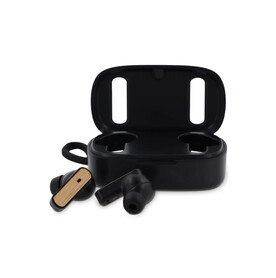 TWS Earbuds bamboo - Schwarz bedrucken, Art.-Nr. LT95017-N0002