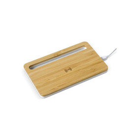 Kabellose Ladestation aus Bambus, 5W - Holz bedrucken, Art.-Nr. LT95095-N0093