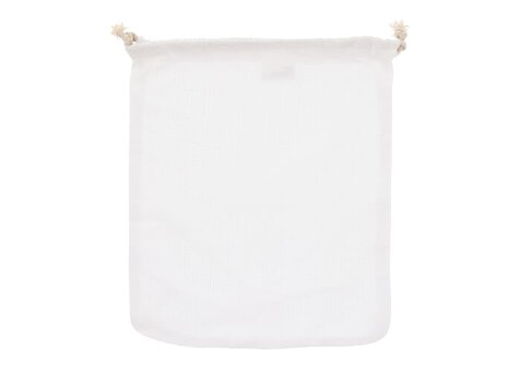 Wiederverwendbare Lebensmitteltasche OEKO-TEX® Baumwolle 25x30cm - Weiss bedrucken, Art.-Nr. LT95207-N0001