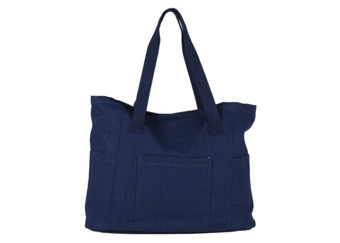 Tasche Recycelte Leinwand 310g/m² 42x13x43cm - Dunkelblau bedrucken, Art.-Nr. LT95226-N0010