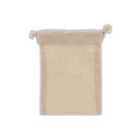 Zuziehbeutel OEKO-TEX® Baumwolle 140g/m² 10x14cm - Ecru bedrucken, Art.-Nr. LT95232-N0054