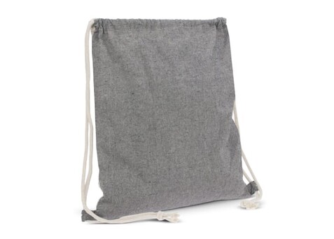 Kordelzugbeutel Recycelte Baumwolle OEKO-TEX® 140g/m² 35x45cm - Grau bedrucken, Art.-Nr. LT95249-N0061