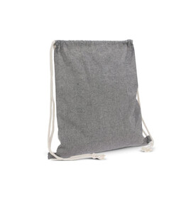 Kordelzugbeutel Recycelte Baumwolle OEKO-TEX® 140g/m² 35x45cm - Grau bedrucken, Art.-Nr. LT95249-N0061