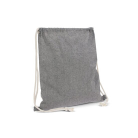 Kordelzugbeutel Recycelte Baumwolle OEKO-TEX® 140g/m² 35x45cm - Grau bedrucken, Art.-Nr. LT95249-N0061