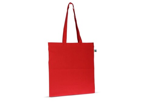 Tasche Fairtrade lang 140g 38x42 - Rot bedrucken, Art.-Nr. LT95253-N0021