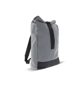 Reflektierender Rolltop-Rucksack 26x13x50cm - Grau bedrucken, Art.-Nr. LT95262-N0061