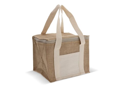 Kühltasche jute/baumwolle 22x18x18cm - Ecru bedrucken, Art.-Nr. LT95265-N0054