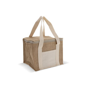 Kühltasche jute/baumwolle 22x18x18cm - Ecru bedrucken, Art.-Nr. LT95265-N0054