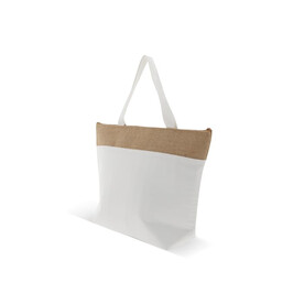 Strand-Kühltasche baumwolle/Jute 43x33x14 cm - Ecru bedrucken, Art.-Nr. LT95267-N0054