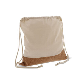 Kordelzugbeutel mit Korkelementen 38x41cm - Ecru bedrucken, Art.-Nr. LT95269-N0054