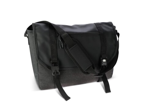 Laptop-Messenger-Tasche Liam RPET 12L - Schwarz bedrucken, Art.-Nr. LT95285-N0002