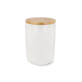 Vorratsdose Keramik &amp;amp; Bambus 900ml - Weiss bedrucken, Art.-Nr. LT95430-N0001