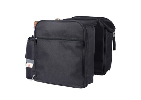 Doppel-Picknick-Fahrradtasche - Schwarz bedrucken, Art.-Nr. LT95907-N0002