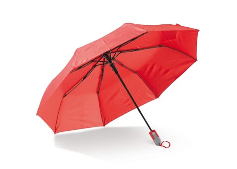 Zusammenfaltbarer 22” Regenschirm mit automatischer Öffnung - Rot bedrucken, Art.-Nr. LT97102-N0021