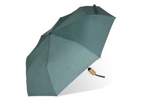 21” faltbarer Regenschirm aus R-PET -Material mit Automatiköffnung - Dunkelgrün bedrucken, Art.-Nr. LT97112-N0030