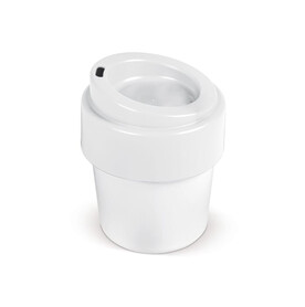 Heiß-aber-cool Kaffeebecher mit Deckel 240ml - Weiss / Weiss bedrucken, Art.-Nr. LT98707-N0101