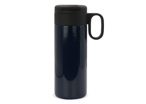 Isolierbecher Flow mit Griff 400ml - Dunkelblau bedrucken, Art.-Nr. LT98715-N0010